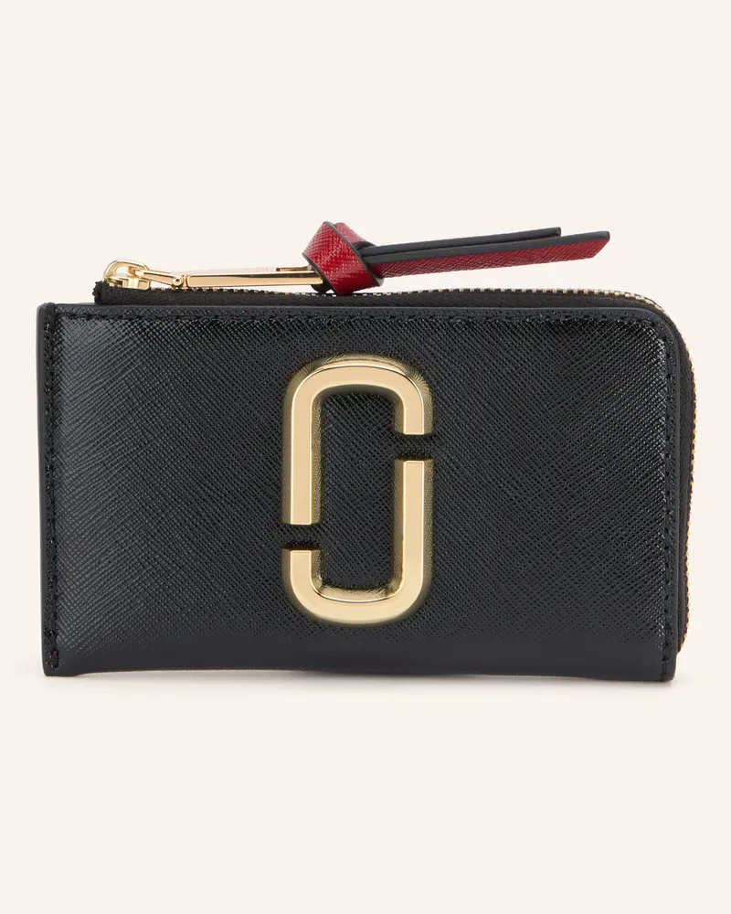Marc Jacobs Saffiano-Geldbörse The Snapshot Top Zip Multi Wallet schwarz Schwarz