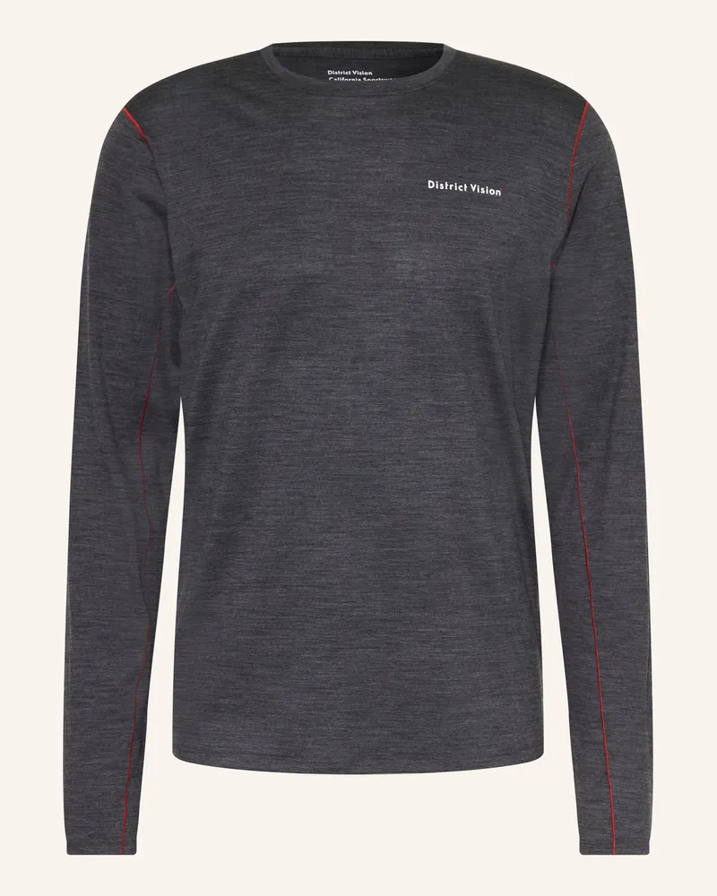 District Vision Laufshirt Aus Merinowolle grau Dunkelgrau
