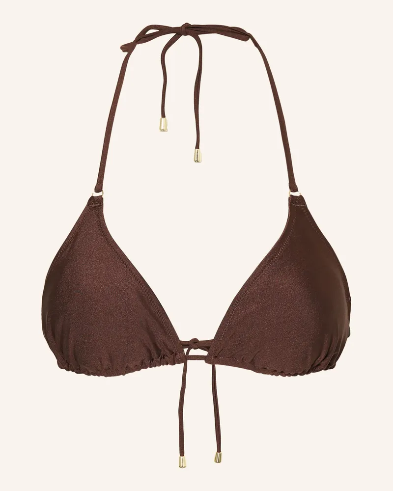 Mrs & HUGS Triangel-Bikini-Top Dunkelbraun