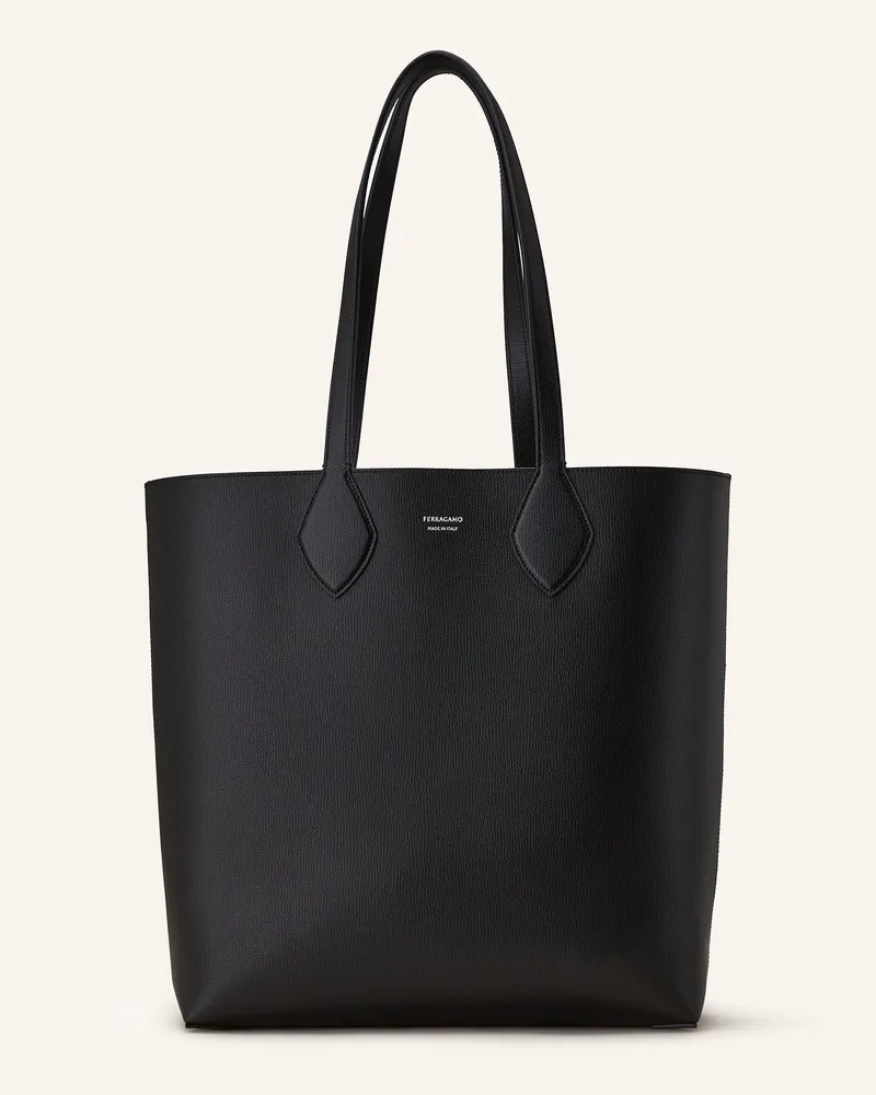 Ferragamo Shopper zum Wenden mit Pouch Schwarz