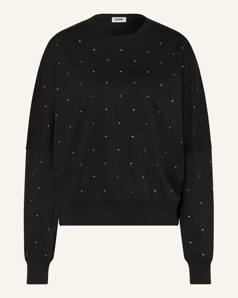 Drykorn Sweatshirt ASTARIA mit Swarovski® Kristallen Schwarz