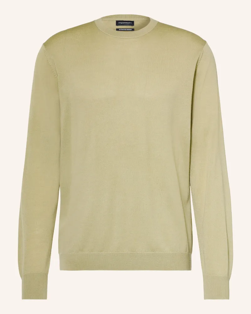 Strokesman's Strokesman Pullover Aus Merinowolle gruen Hellgrün