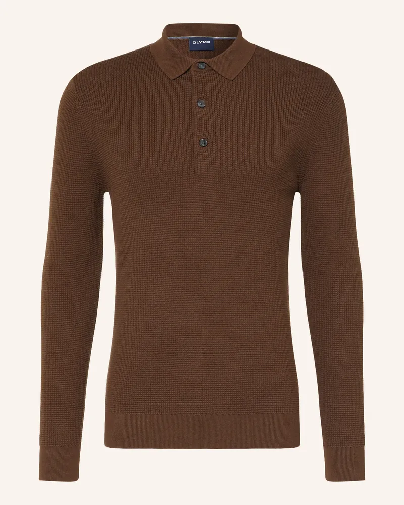 Olymp Strick-Poloshirt braun Braun