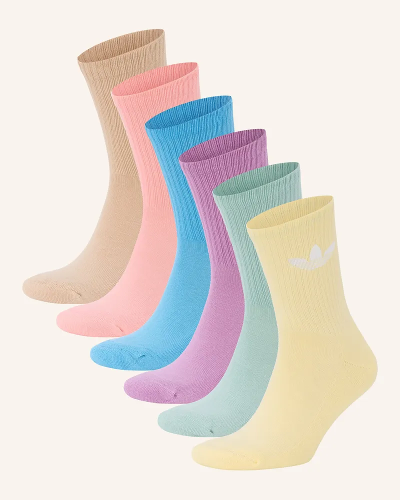 adidas 6er-Pack Socken Trefoil Cushion Crew blau Hellblau