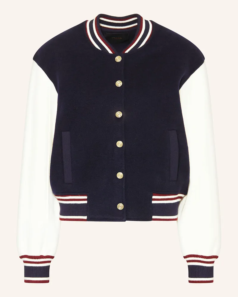 Maje College-Jacke im Materialmix Dunkelblau