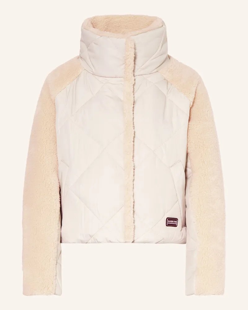 Barbour Steppjacke mit Teddyfell Creme