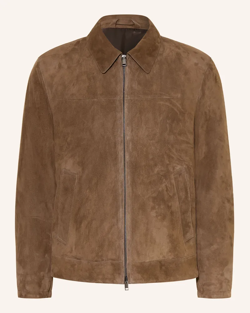Brioni Lederjacke braun Braun