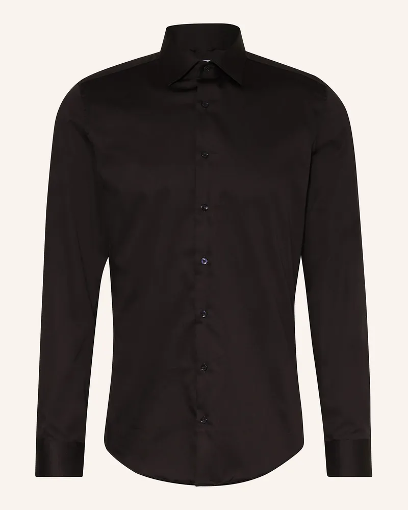 Seidensticker Hemd Slim Fit schwarz Schwarz