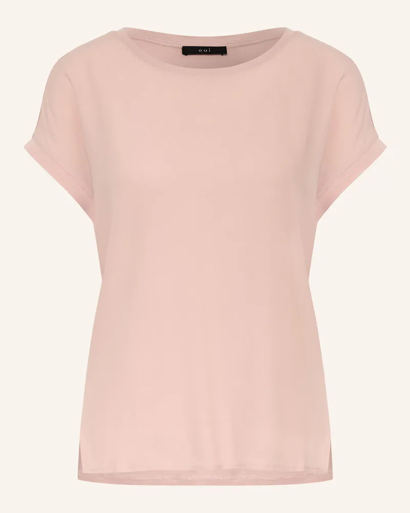 Oui  Blusenshirt im Materialmix Rosé