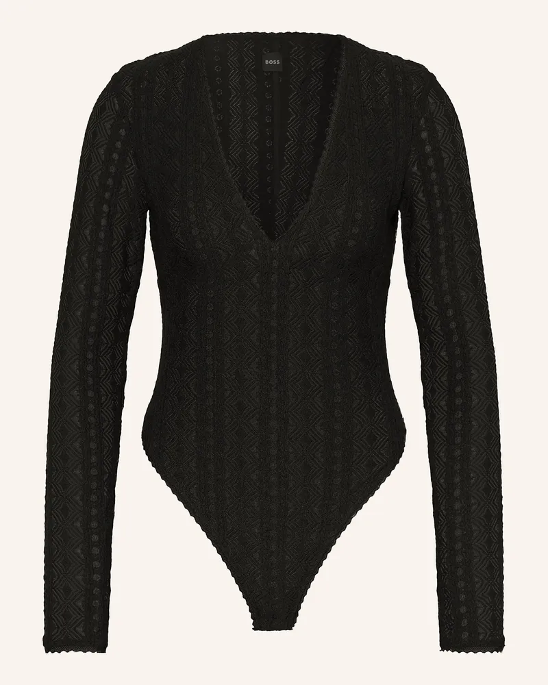 HUGO BOSS Spitzenbody Ikylia schwarz Schwarz