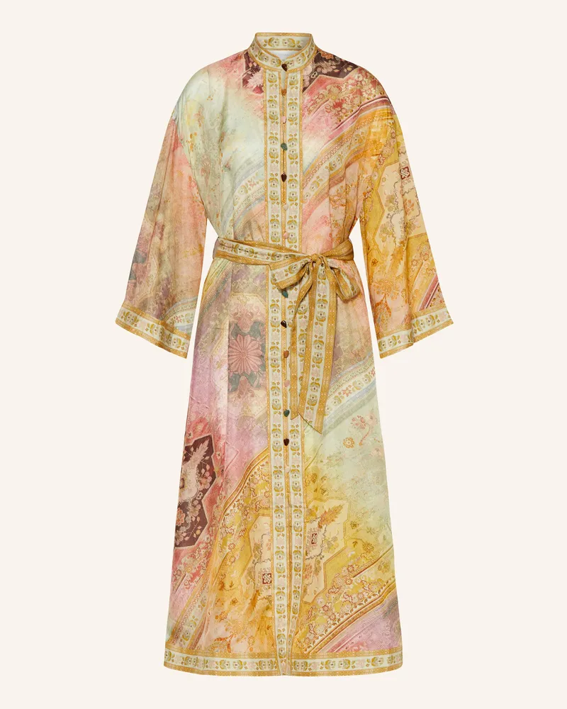 Zimmermann Seidenkleid mit 3/4-Arm Rosa