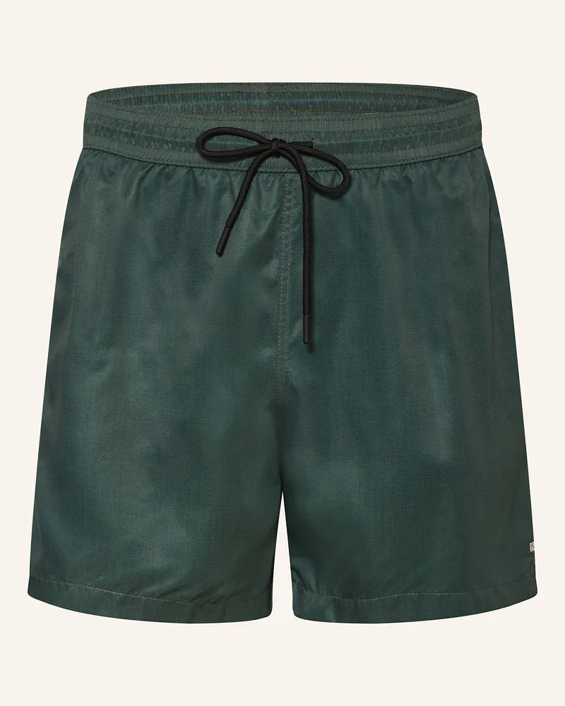 120% Lino Badeshorts Dunkelgrün