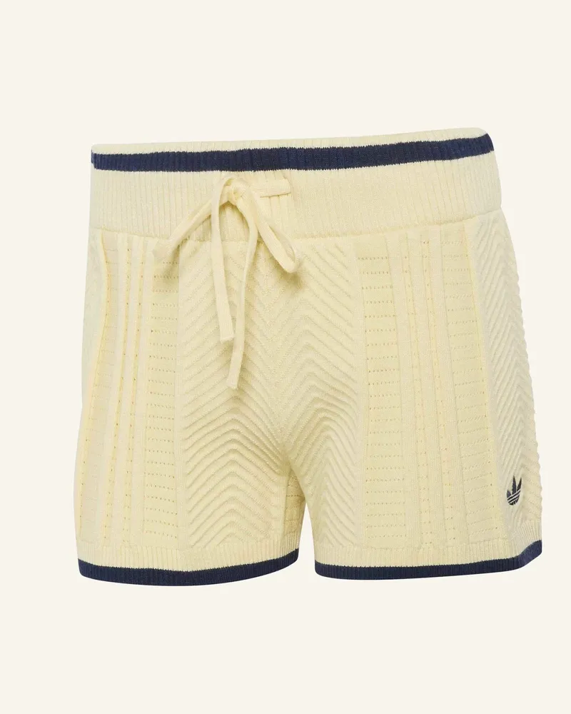 adidas Cable Knit Shorts gelb Creme
