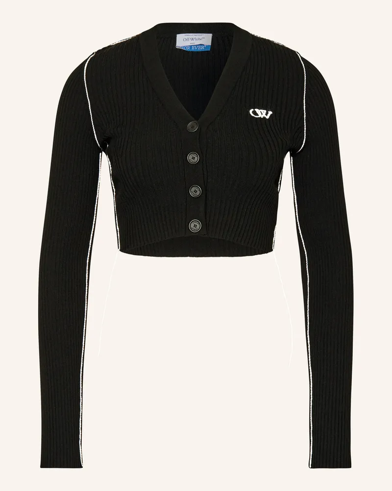 OFF-WHITE Cropped-Strickjacke Schwarz