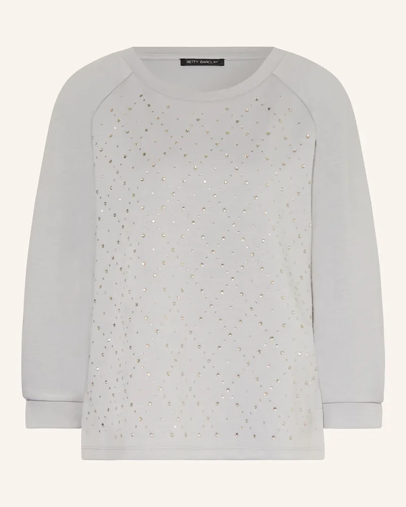 Betty Barclay Sweatshirt mit 3/4-Ärmel und Schmucksteinen Grau