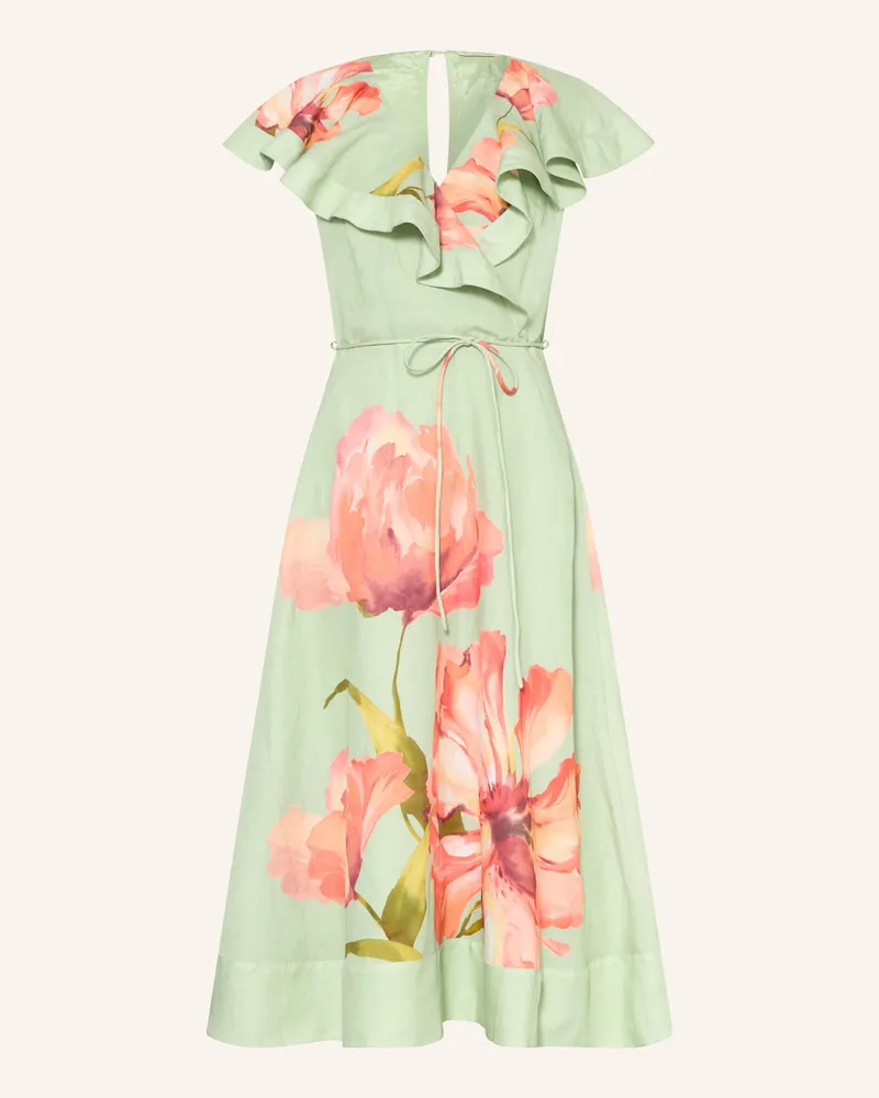 Phase Eight Kleid Matilda Mit Volants blau Hellgrün