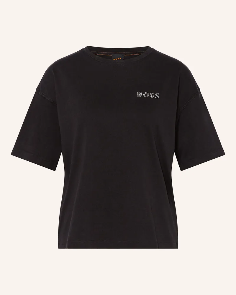HUGO BOSS T-Shirt EVI mit Schmucksteinen Schwarz
