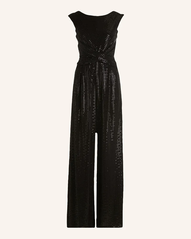 Vera Mont Jersey-Jumpsuit mit Pailletten Schwarz