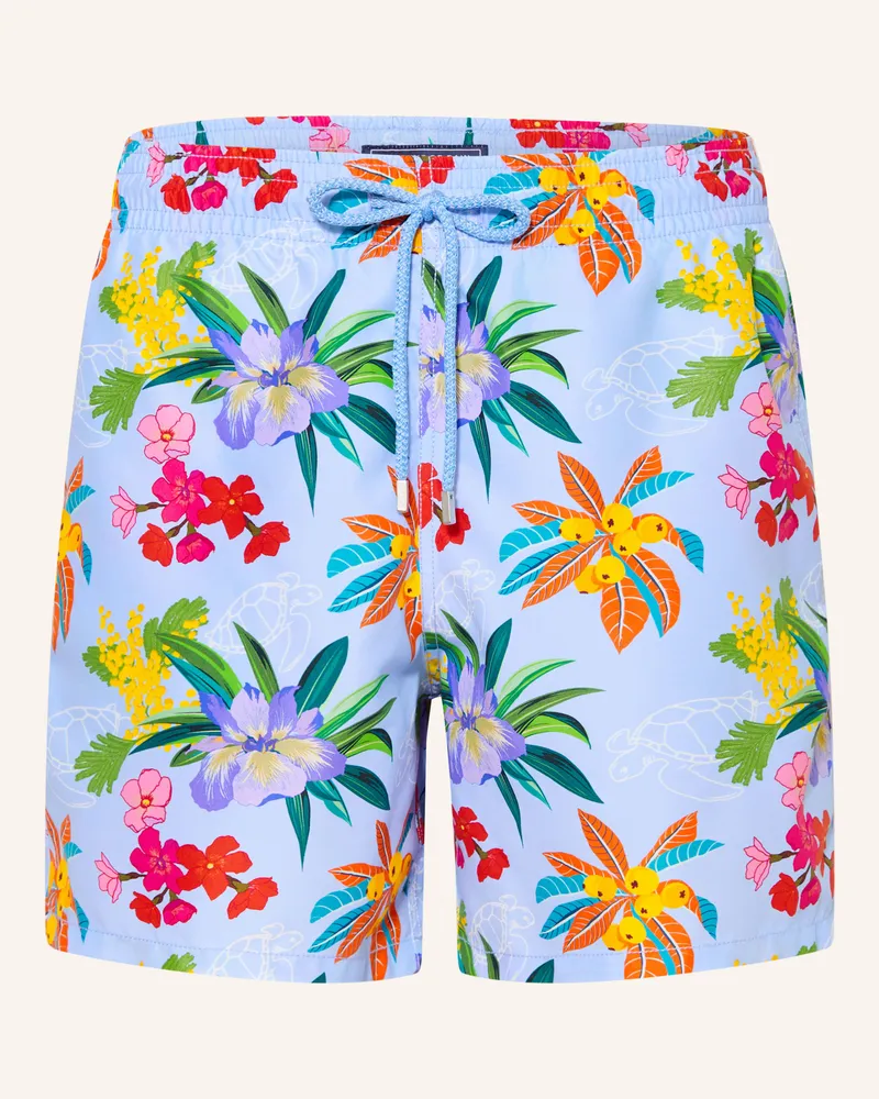 Vilebrequin Badeshorts Garden Turtles blau Hellblau