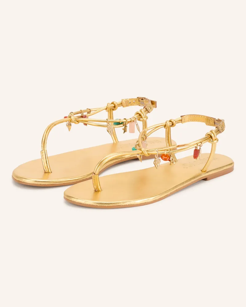 Inuovo Zehentrenner Mit Schmucksteinen gold Gold