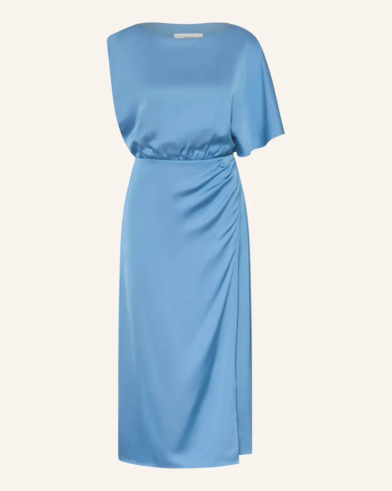 COMMA Satinkleid Blau