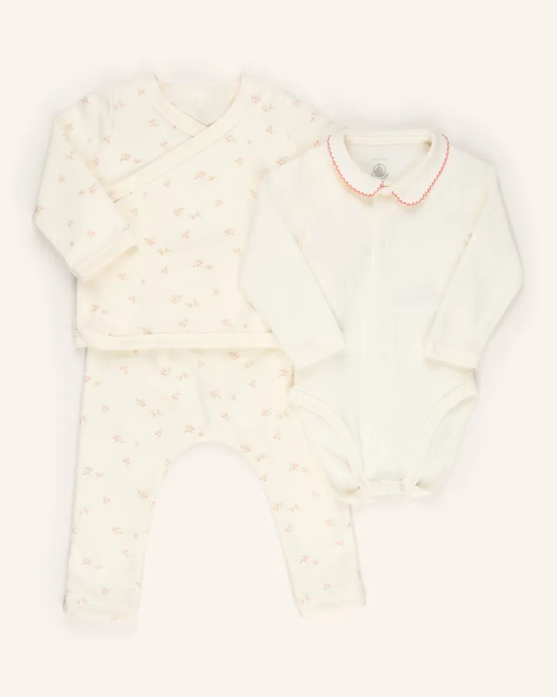Petit Bateau Set: Jacke, Body Und Leggings weiss Ecru