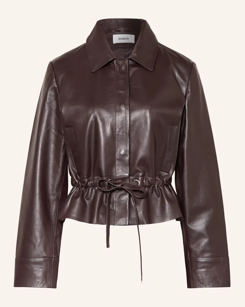 ba&sh Lederjacke Manita rot Braun