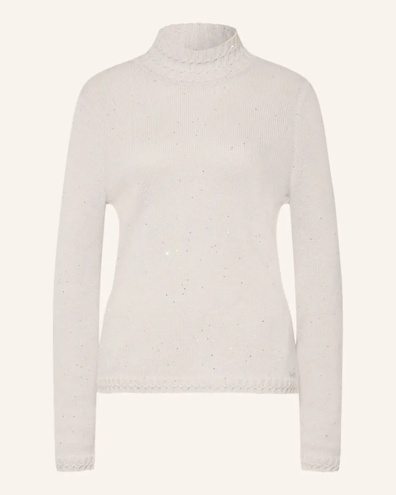 Marc Cain Pullover Mit Cashmere Und Pailletten grau 802