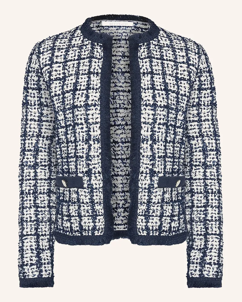 Betty Barclay Strick-Cardigan Mit Fransen blau Weiss