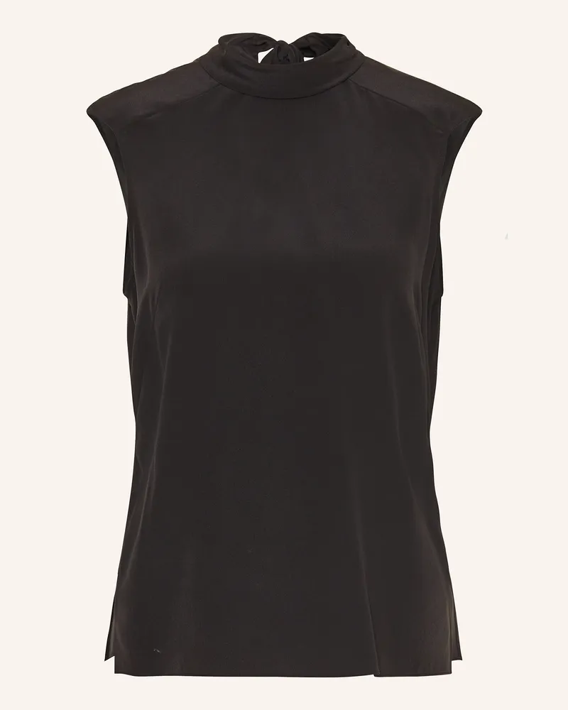 HUGO BOSS Schluppenbluse BESEI aus Seide Schwarz