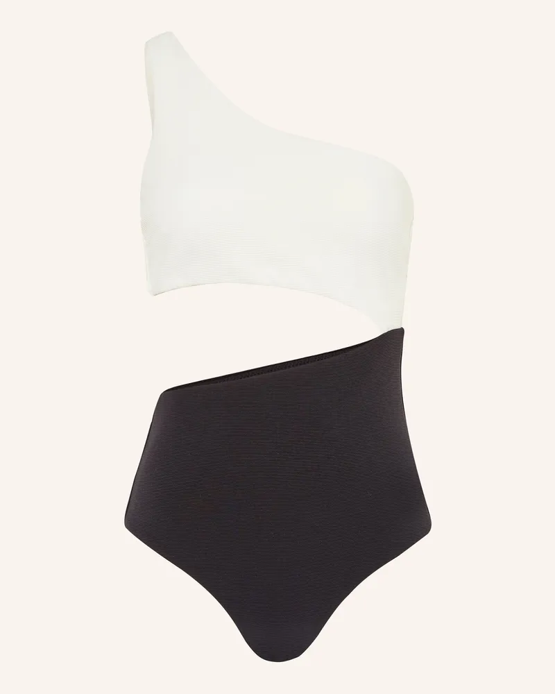 JETS Australia One-Shoulder-Badeanzug VERSA RIB Schwarz