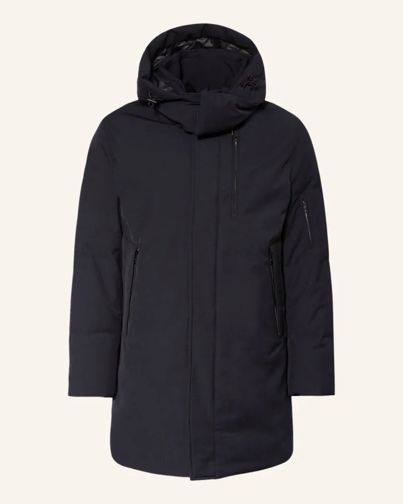 DUNO Daunenparka GEYSER PARMA mit abnehmbarer Kapuze Blau