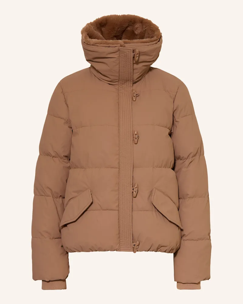 monari Steppjacke Mit Abnehmbarem Kunstfell-Kragen braun Hellbraun