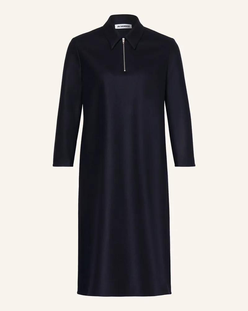 Jil Sander Kleid Mit 3/4-Arm blau Dunkelblau