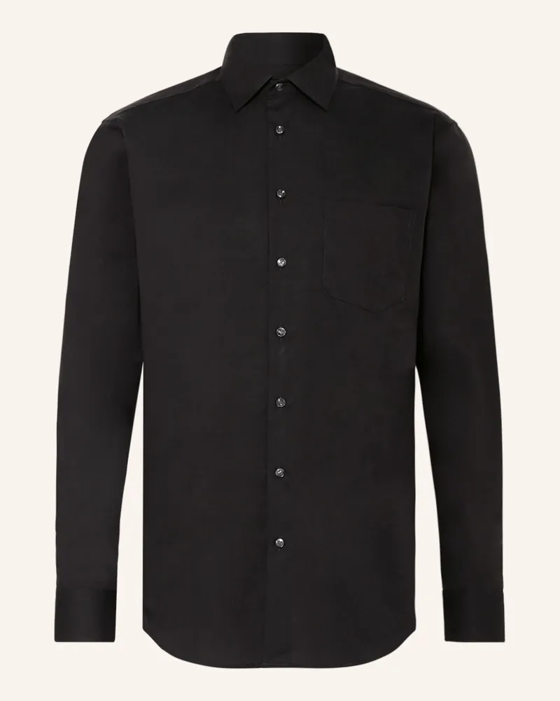 Seidensticker Hemd Regular Fit schwarz Schwarz