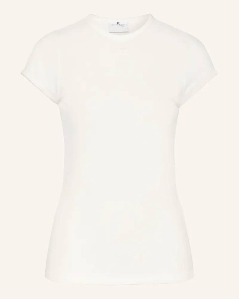 Courrèges T-Shirt Aus Frottee weiss Creme