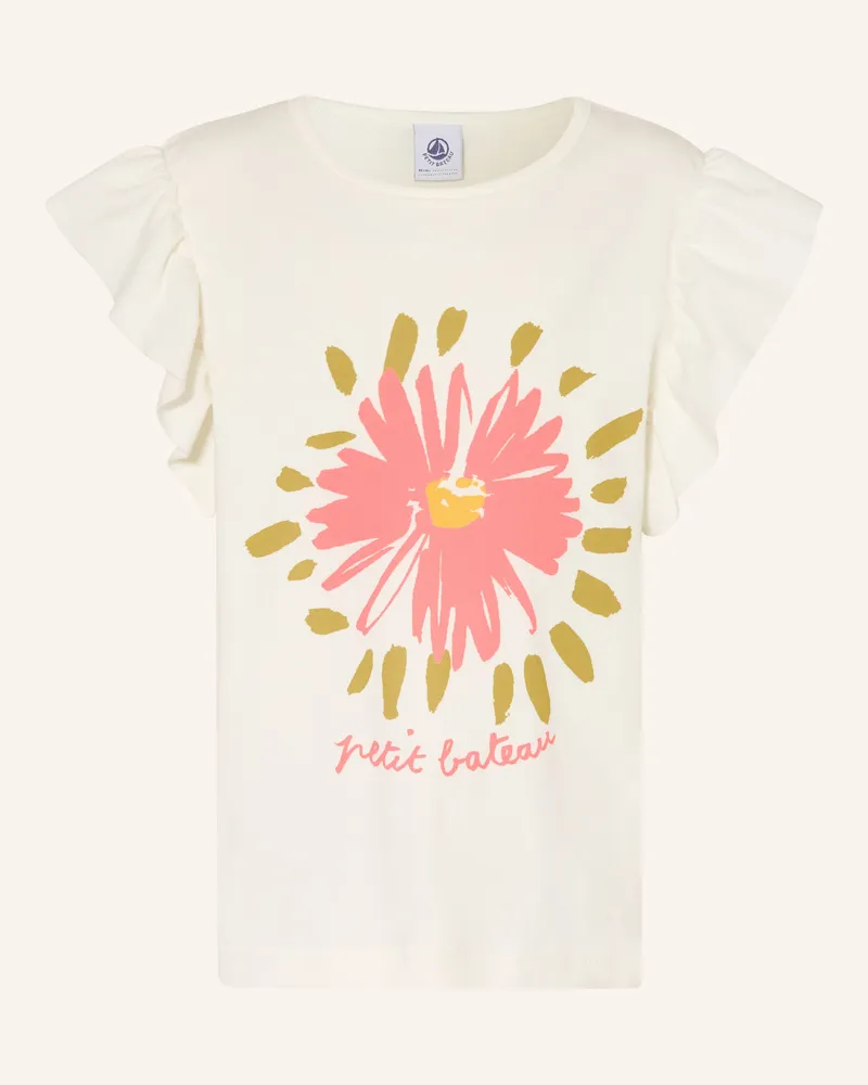 Petit Bateau T-Shirt Mit Rüschen weiss Weiss