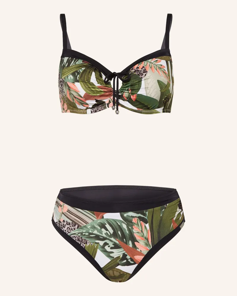 Charmline Bügel-Bikini Floral Safari gruen Schwarz