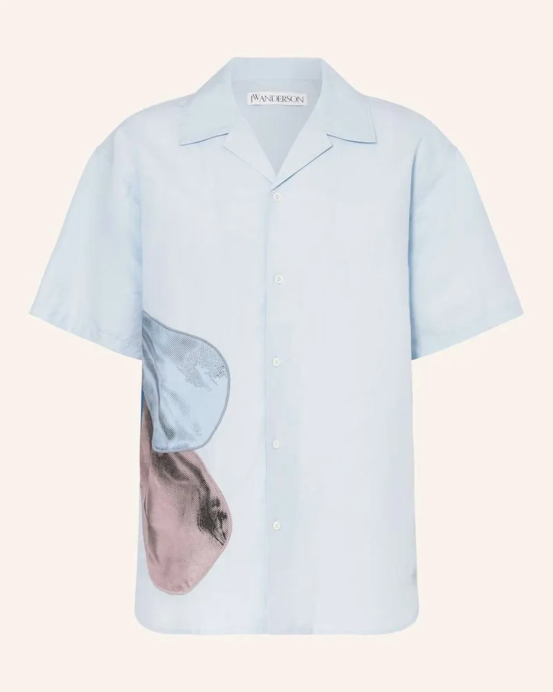 J.W.Anderson Resorthemd Comfort Fit mit Leinen Blau