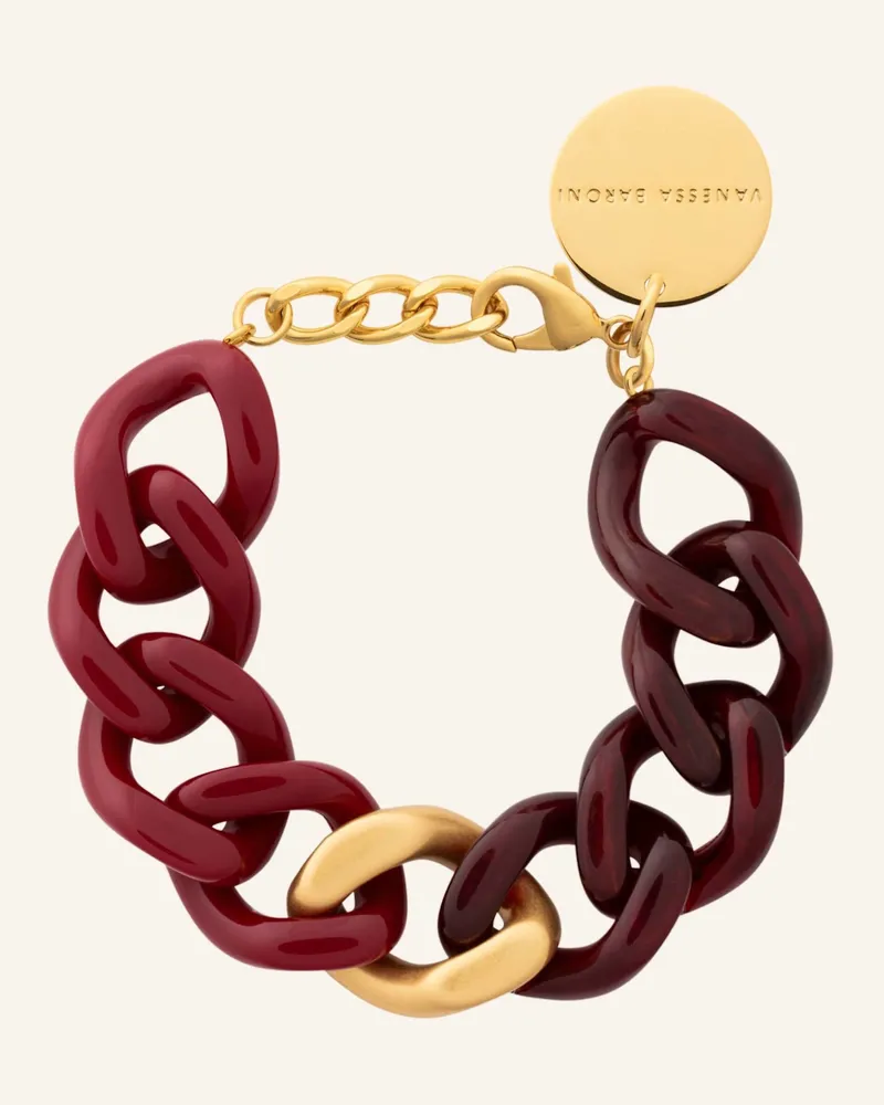 Vanessa Baroni Armband Flat Chain Bracelet Gold Bordeaux-Bordeaux Marble By Glambou gold Gold