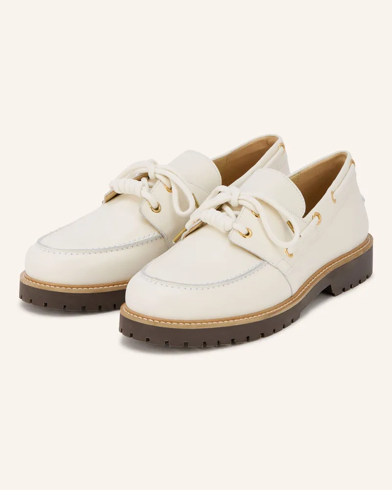 Claudie Pierlot Bootsschuhe weiss Ecru