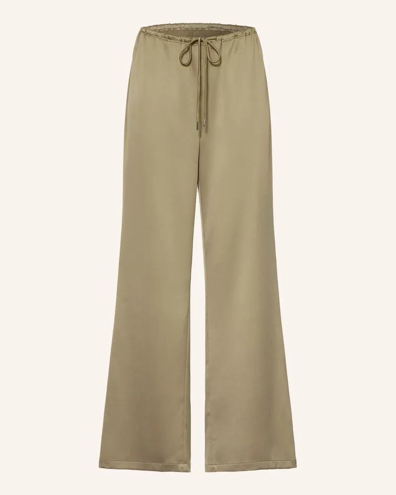 Juvia Marlenehose Florens Aus Satin gruen Oliv