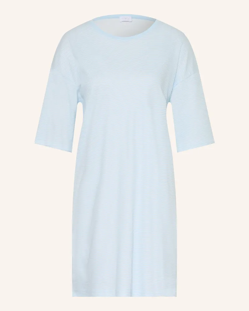 Mey Nachthemd Simple Stripes Mit 3/4-Arm blau Hellblau