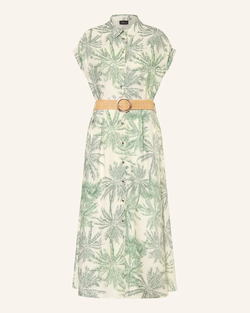 S.Oliver Hemdblusenkleid weiss Grün