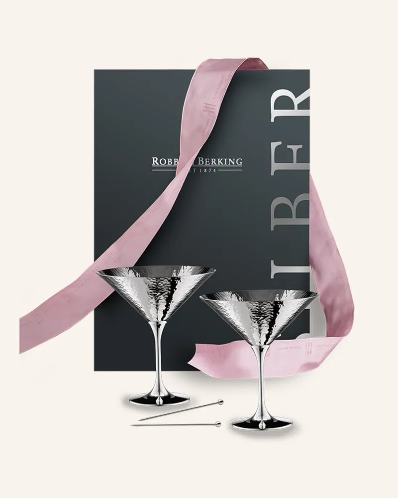 ROBBE & BERKING Cocktail-Geschenkset Martelé silber Silber