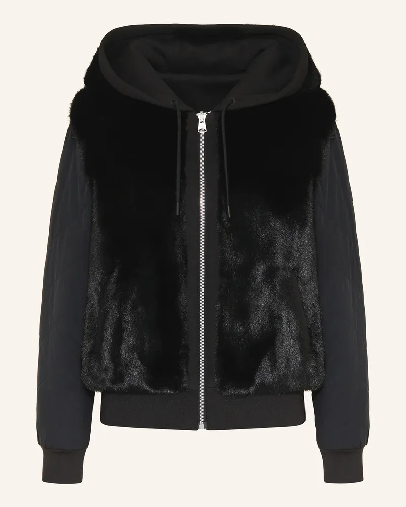 Mackage Sweatjacke zum Wenden mit Kunstfell Schwarz