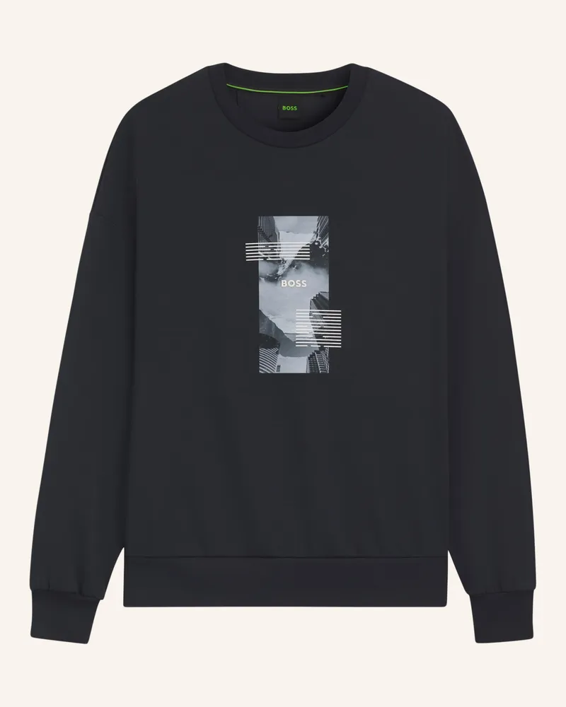 HUGO BOSS Sweatshirt STENSON ZONE Oversize Fit Dunkelblau