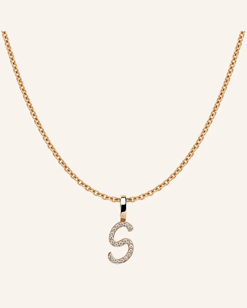 CADA Kette Tiny Diamond Letter S rosegold Roségold