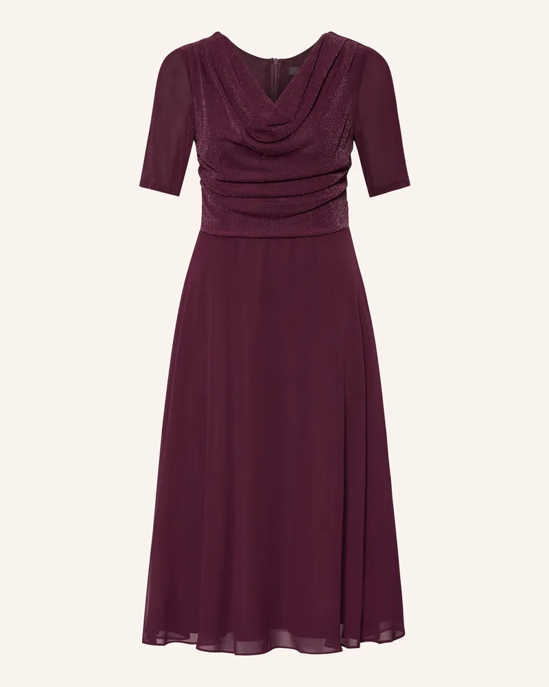Vera Mont Kleid Im Materialmix Mit Glitzegarn rot Dunkelrot