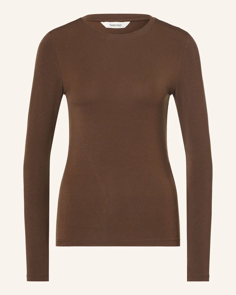 Selected Longsleeve braun Dunkelbraun